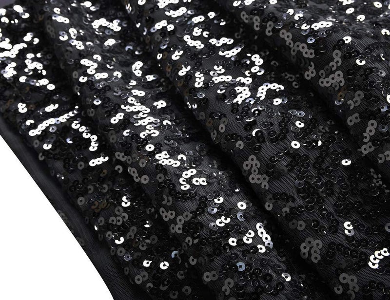 PrettyGuide Women's Sequin Skirt High Waist Sparkle Pencil Skirt Party Cocktail XS Black - Image 5